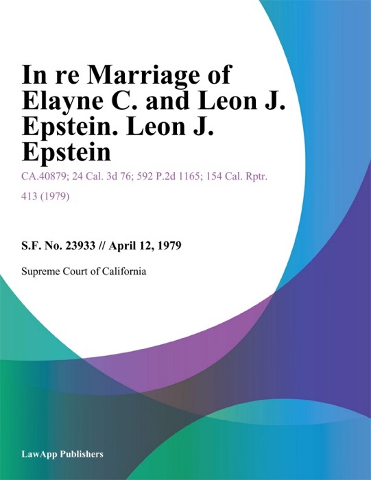 In Re Marriage of Elayne C. and Leon J. Epstein. Leon J. Epstein