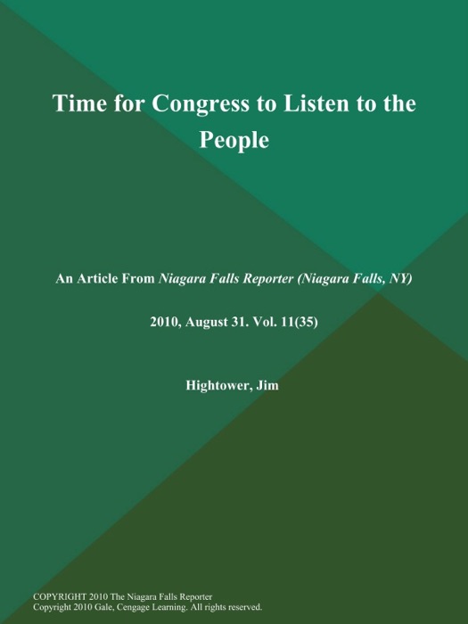 Time for Congress to Listen to the People