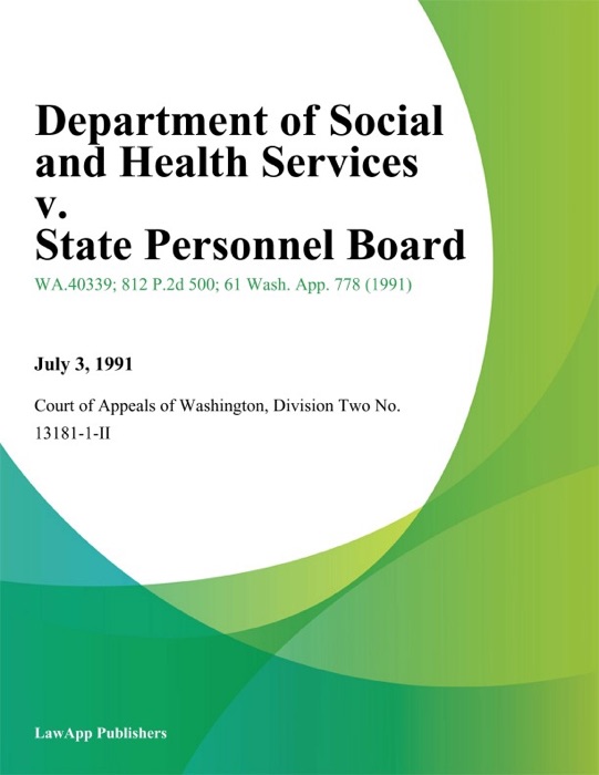 Department Of Social And Health Services V. State Personnel Board