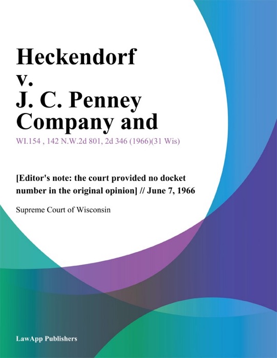 Heckendorf v. J. C. Penney Company and