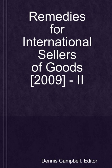 Remedies for International Sellers of Goods -2009-II