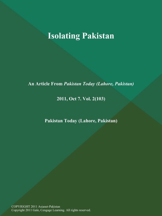 Isolating Pakistan