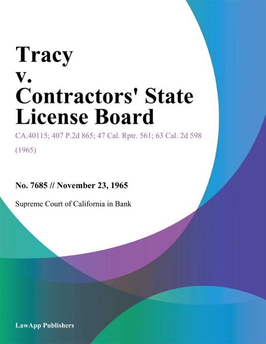 Tracy v. Contractors State License Board