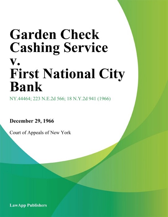 Garden Check Cashing Service v. First National City Bank