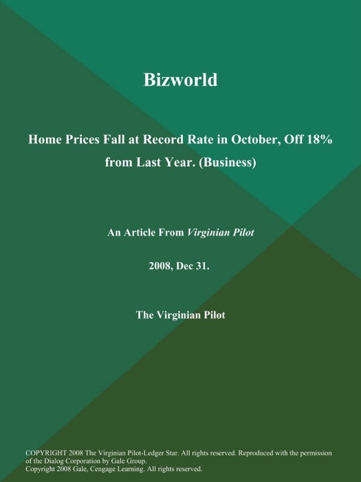 Bizworld: Home Prices Fall at Record Rate in October, Off 18% from Last Year (Business)