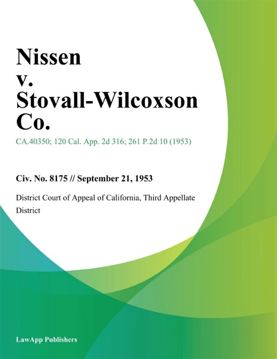 Nissen v. Stovall-Wilcoxson Co.