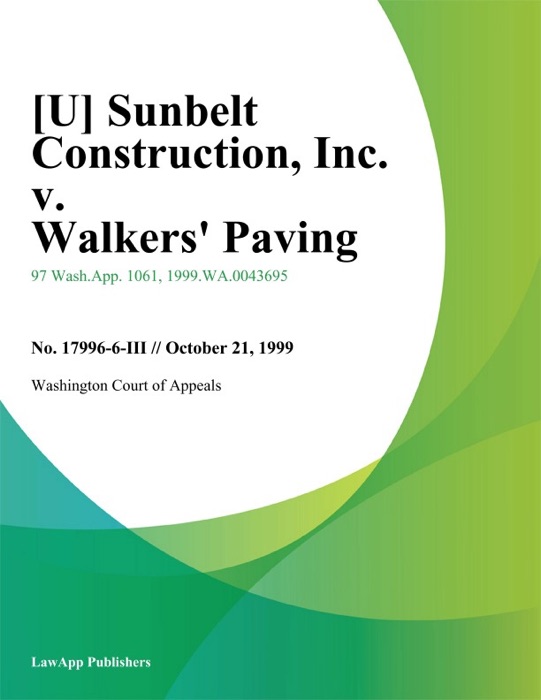 Sunbelt Construction, Inc. v. Walkers Paving, Inc.