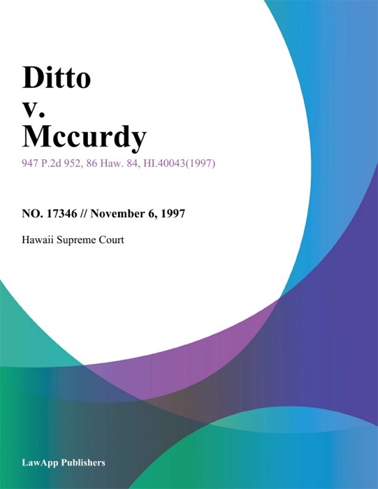 Ditto V. Mccurdy
