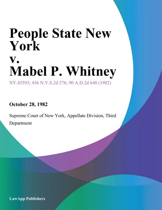 People State New York v. Mabel P. Whitney