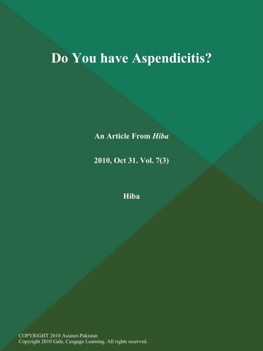 Do You have Aspendicitis?