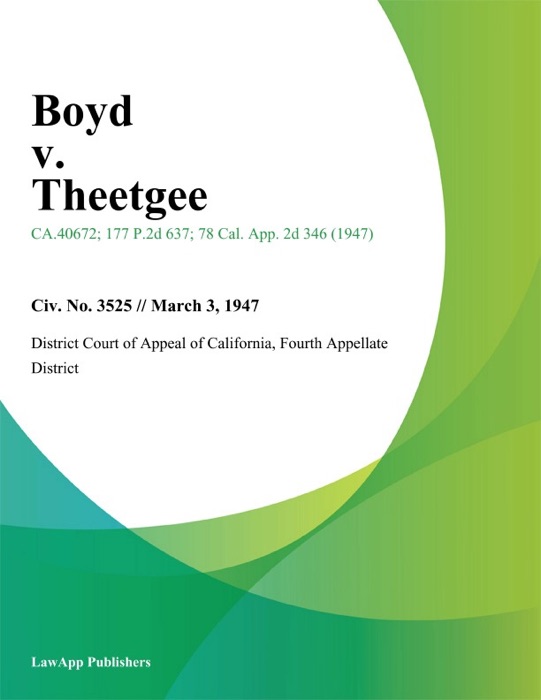 Boyd v. Theetgee