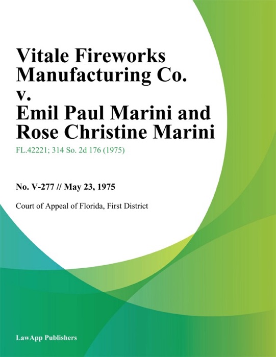 Vitale Fireworks Manufacturing Co. v. Emil Paul Marini and Rose Christine Marini