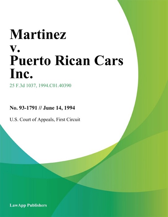 Martinez V. Puerto Rican Cars Inc.