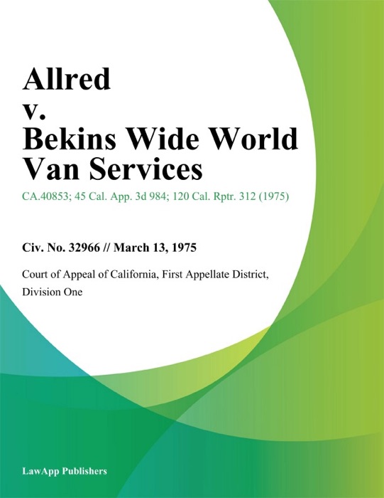 Allred v. Bekins Wide World Van Services