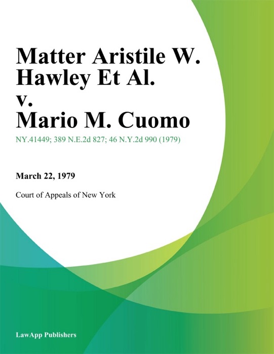 Matter Aristile W. Hawley Et Al. v. Mario M. Cuomo