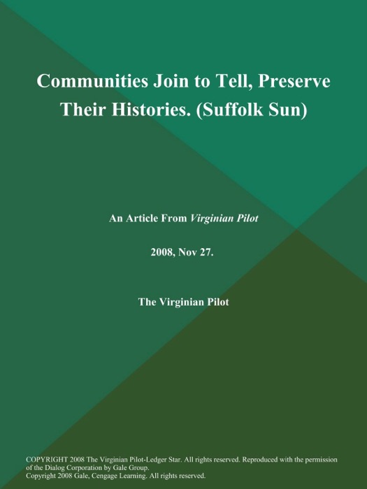 Communities Join to Tell, Preserve Their Histories (Suffolk Sun)