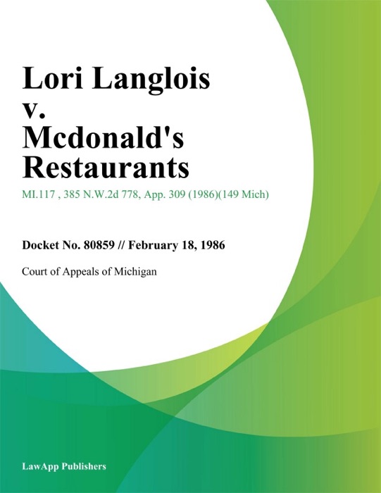 Lori Langlois v. Mcdonalds Restaurants