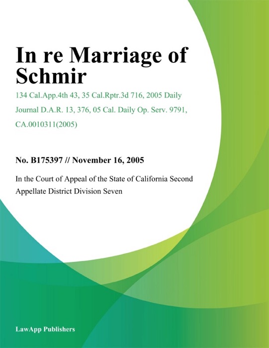 In Re Marriage of Schmir