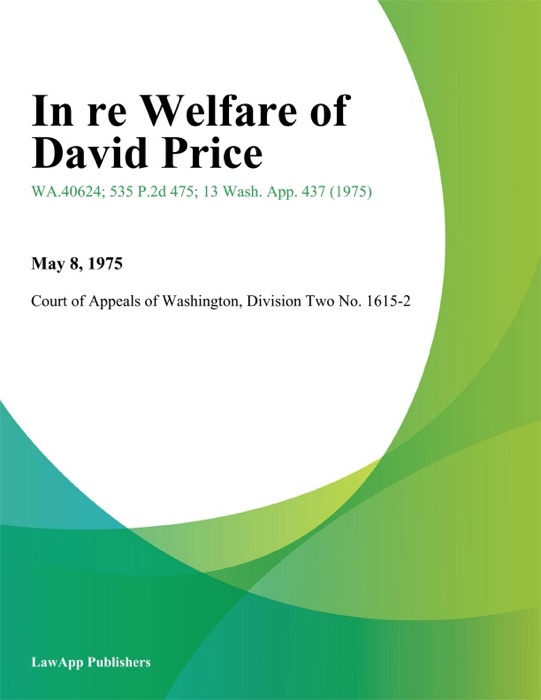 In Re Welfare Of David Price