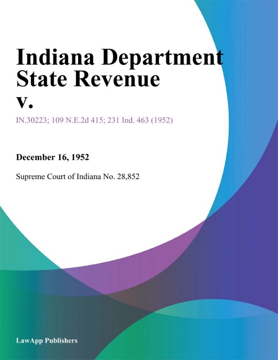 Indiana Department State Revenue V.