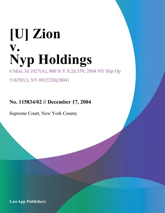 Zion v. Nyp Holdings