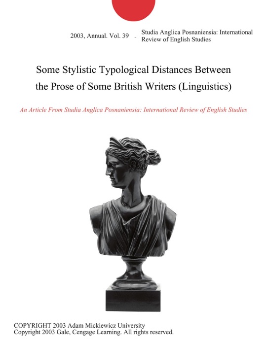 Some Stylistic Typological Distances Between the Prose of Some British Writers (Linguistics)