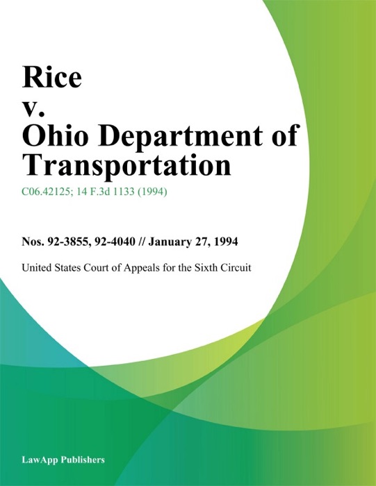 Rice V. Ohio Department Of Transportation