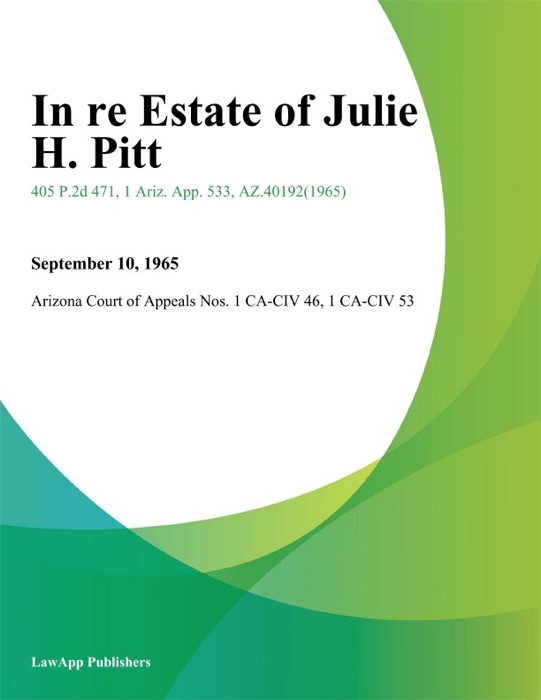 In Re Estate Of Julie H. Pitt