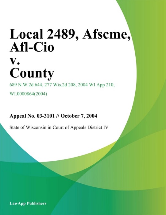 Local 2489, AFSCME, AFL-CIO v. County