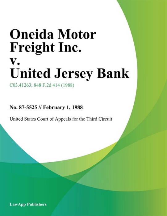 Oneida Motor Freight Inc. v. United Jersey Bank