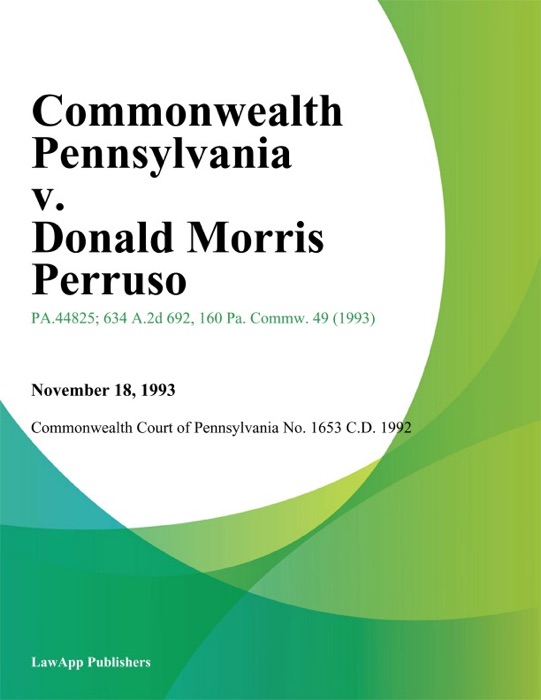 Commonwealth Pennsylvania v. Donald Morris Perruso