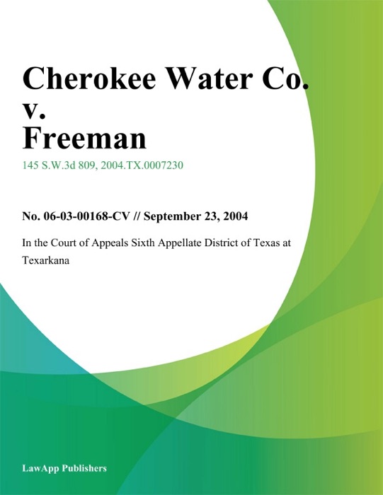 Cherokee Water Co. V. Freeman