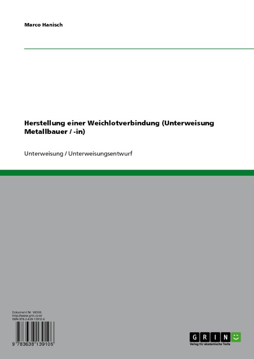 Herstellung einer Weichlotverbindung (Unterweisung Metallbauer / -in)