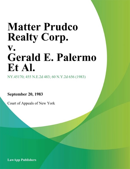 Matter Prudco Realty Corp. v. Gerald E. Palermo Et Al.