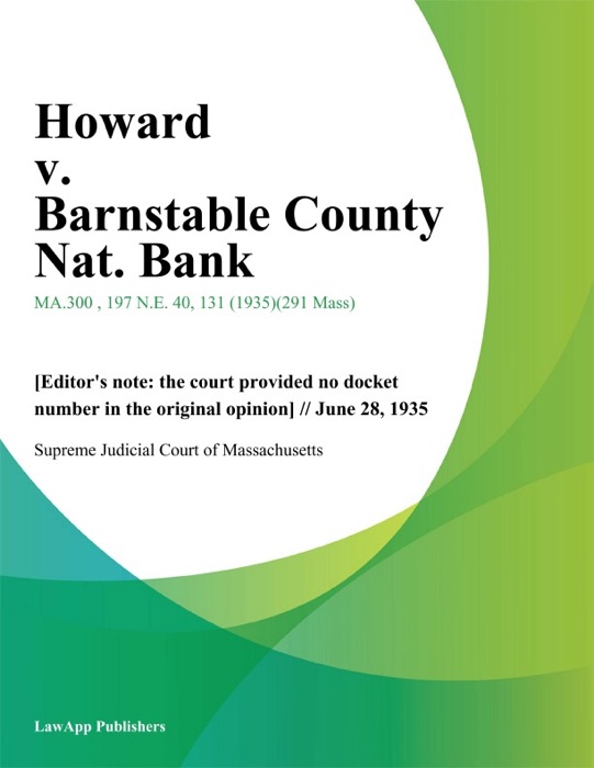 Howard v. Barnstable County Nat. Bank