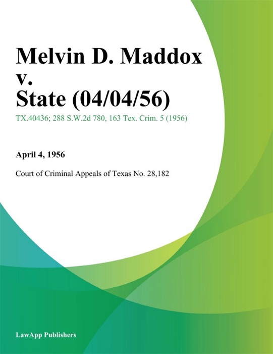 Melvin D. Maddox v. State