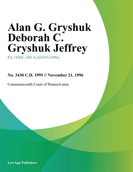 Alan G. Gryshuk Deborah C. Gryshuk Jeffrey