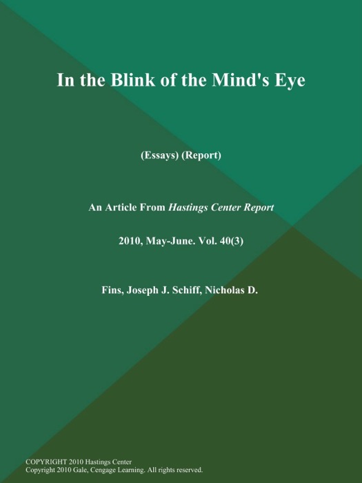 In the Blink of the Mind's Eye (Essays) (Report)