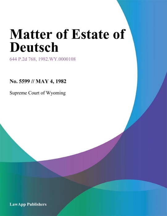 Matter of Estate of Deutsch