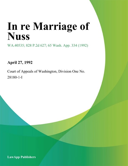 In Re Marriage Of Nuss