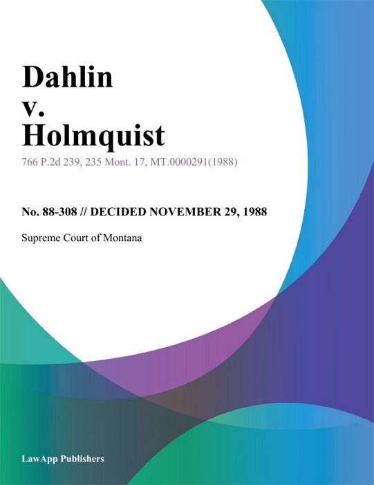 Dahlin v. Holmquist