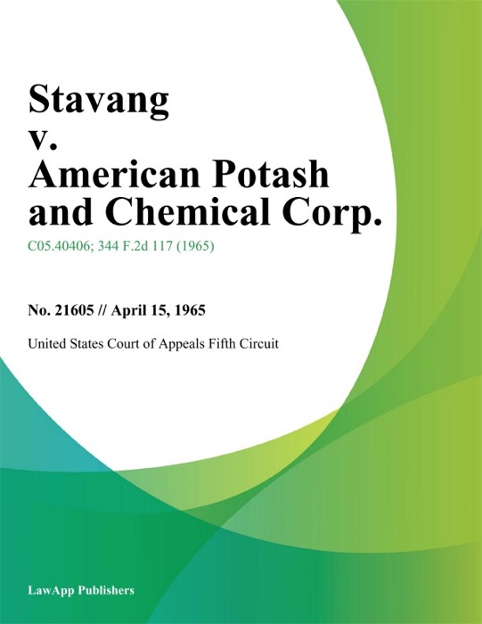 Stavang v. American Potash and Chemical Corp.