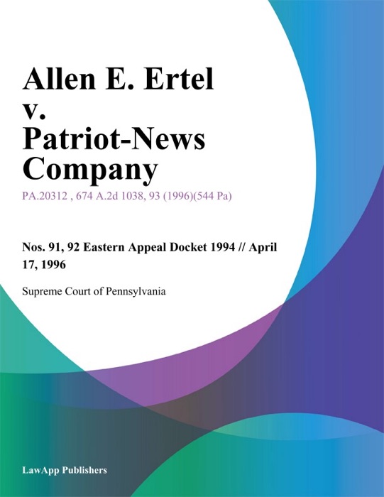 Allen E. Ertel v. Patriot-News Company