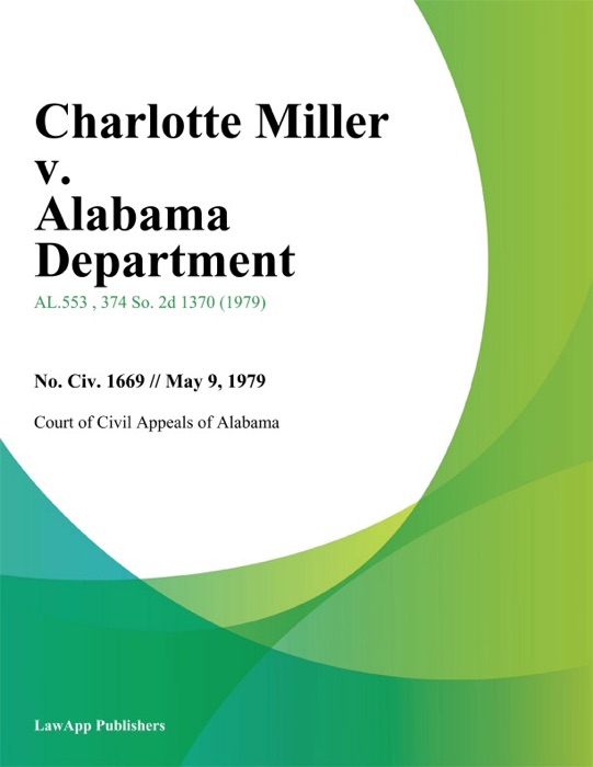 Charlotte Miller v. Alabama Department