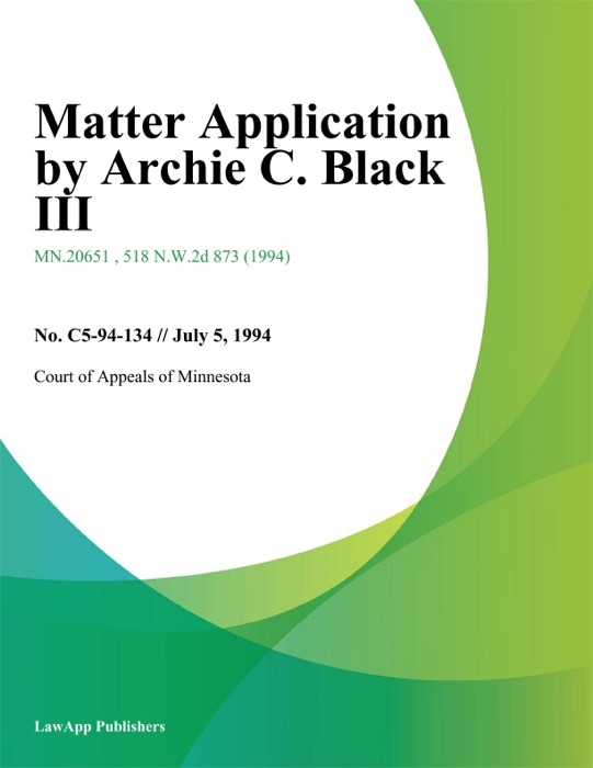 Matter Application by Archie C. Black III