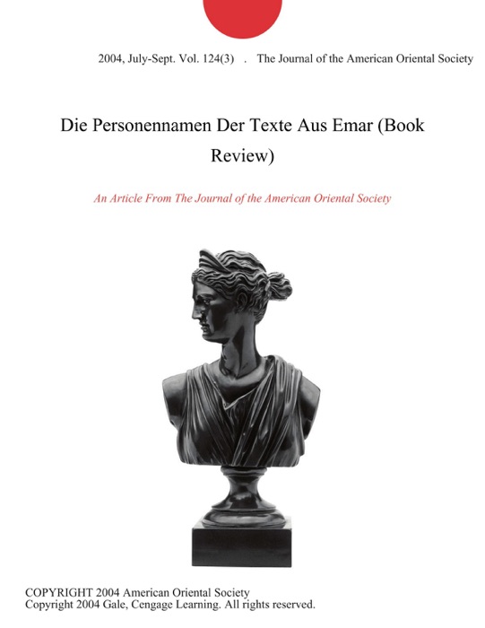 Die Personennamen Der Texte Aus Emar (Book Review)