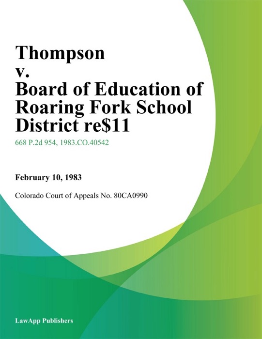 Thompson v. Board of Education of Roaring fork School District Re-1