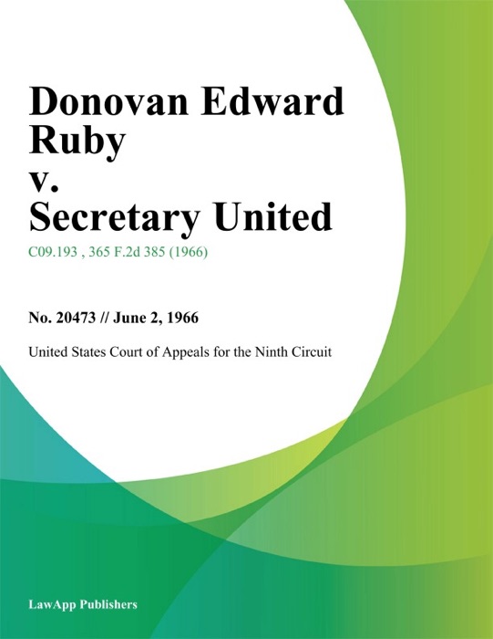 Donovan Edward Ruby v. Secretary United
