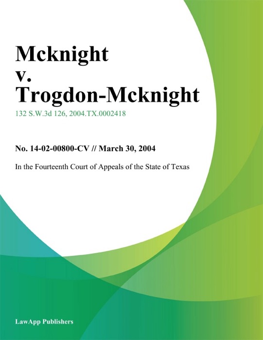 Mcknight V. Trogdon-Mcknight