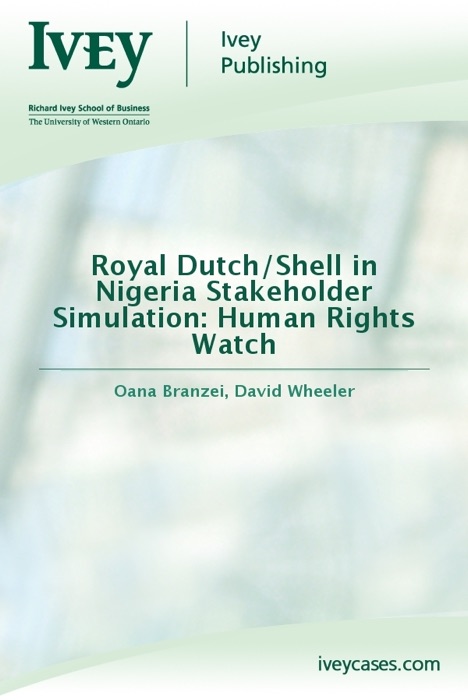 Royal Dutch/Shell in Nigeria Stakeholder Simulation: Human Rights Watch